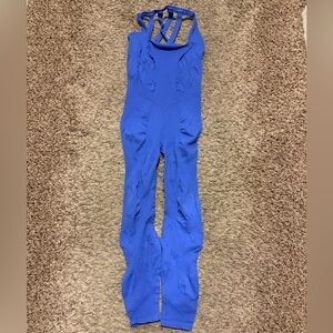 Women's Spandex Jumpsuit w/ Strappy Backside size M/L Gym‎ Workout Bodysuit